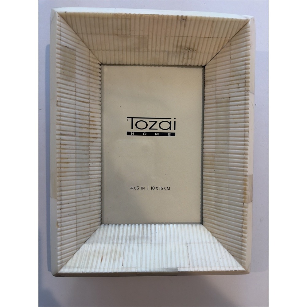 Tozai Home Picture Frame 4 x 6 in Photo Faux Ivory Bone Inlay Neutral - Picture 8 of 12